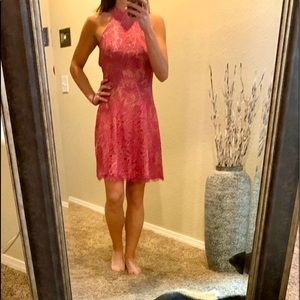 Rose pink short backless dress